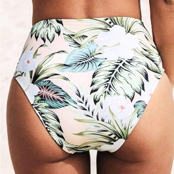 Cupshe Floral Print Med High Waisted Bikini Bottom Full Coverage NWOT - Picture 8 of 9